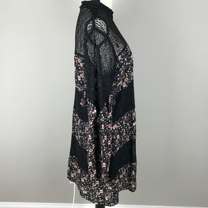 City Triangles Dresses - Women's City Triangle Dress Black and Floral XL City Triangles Dresses - Women's City Triangle Dress Black and Floral XL